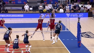 خلاصه بازی آمریکا (۳) - (۲) لهستان در رقابتهای لیگ ملتهای والیبال بانوان ۲۰۲۳