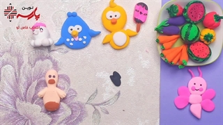 خمیر بازی سبک (کلی) 12 عددی با ابزار چینی