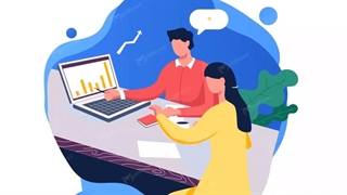 موشن گرافیک کاراکتر انسان با مفهوم آموزش تجارت