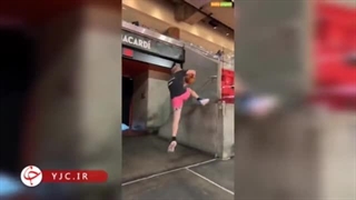 پرتاب استثنایی به سمت تور بسکتبال