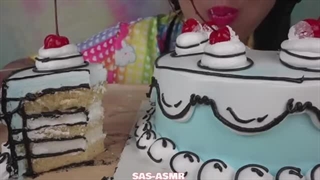 ASMR CAKE FOR BREAKFAST PART 1 (EATING SOUNDS) LIGHT WHISPERS | SAS-ASMR
