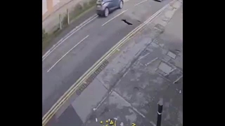 فرو ریختن جاده و بلایی که سر خودروهای عبوری آمد!