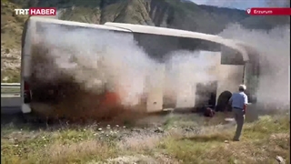 آتش+سوزی+اتوبوس مسافربری در سوگوت ترکیه