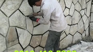 اجرای سنگ لاشه + سنگ مالون کوهی سفید