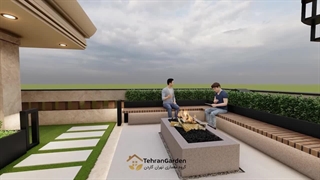 طراحی روف گاردن در زعفرانیه توسط تهران گاردن