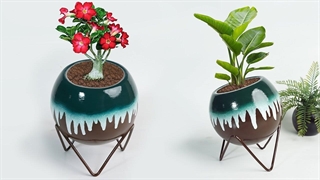 ساخت گلدان گل سیمانی