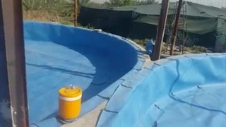 عایق بندی استخر پرورش ماهی و میگو با ورق ژئوممبران آبی