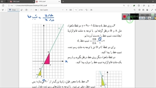ادامه شیب و عرض از مبدا