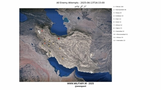 نقشه مناطق هدف قرار داده شده توسط دشمن صهیونیستی در ایران